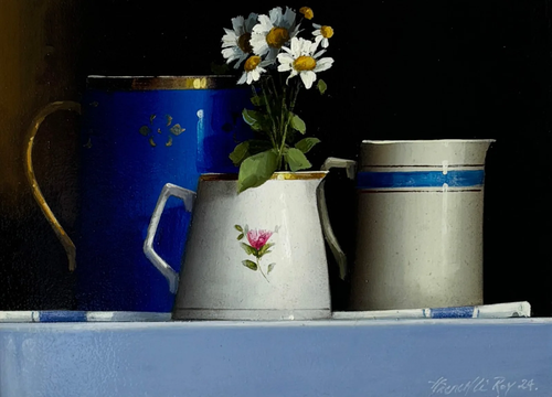 FRENCH BLUE WITH DAISIES