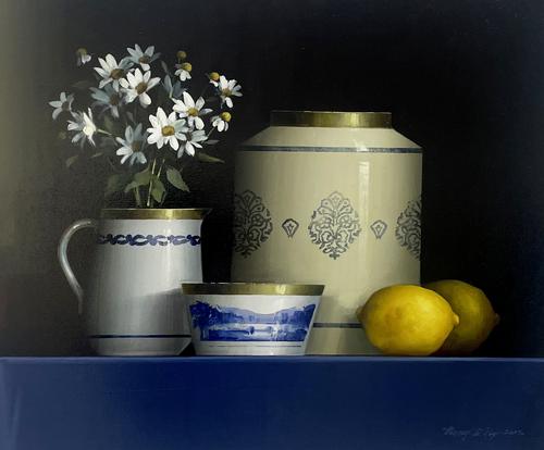 LEMON BLUE WITH DAISIES