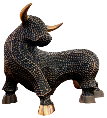 TAUREAU TÊTE RETOURNÉE 44cm